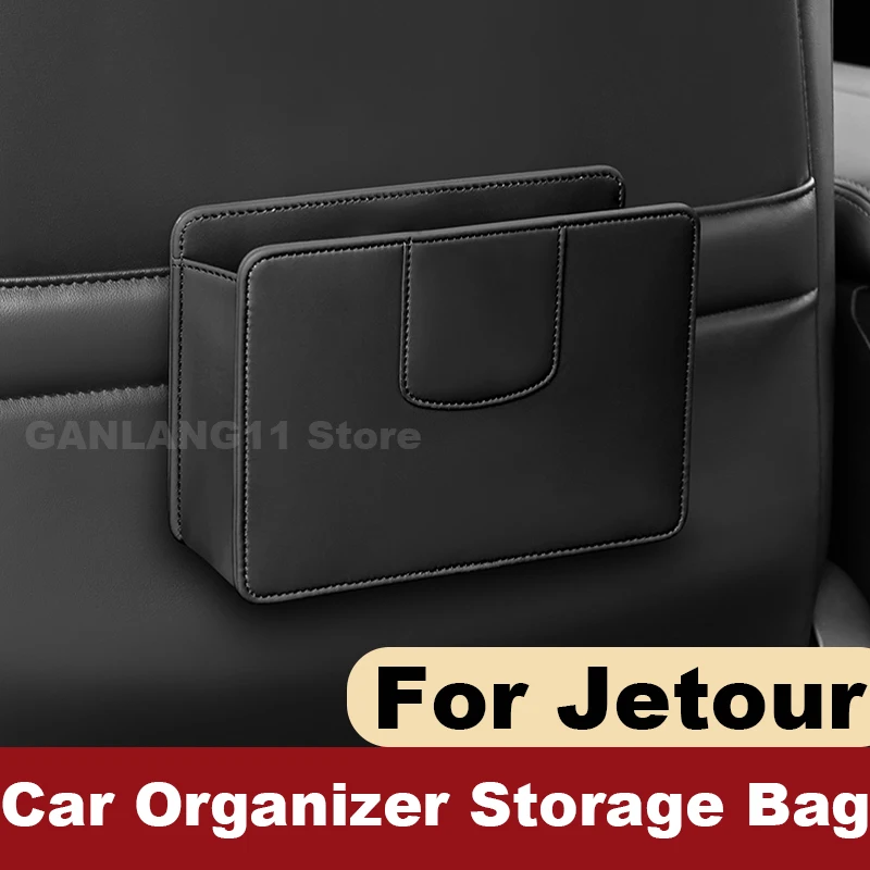

Leather Car Organizer Storage Bag For Jetour X70 X90 Plus T1 T2 Dashing 2020-2024 2025 Auto Trash Can Auto Accessories