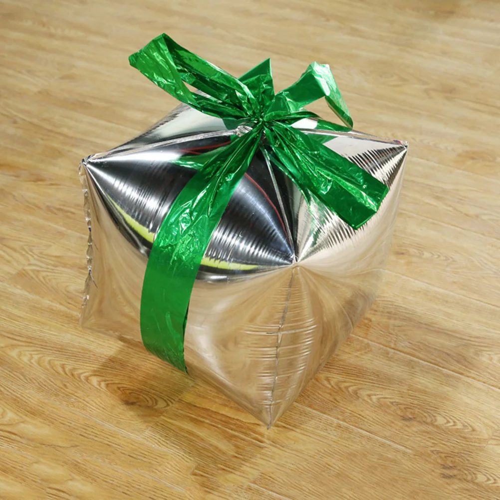 

2Pcs Christmas Balloon Gift Box Aluminum Foil Balloon Random Ribbon Color Xmas Party Decoration Christmas Party Decor Supplies