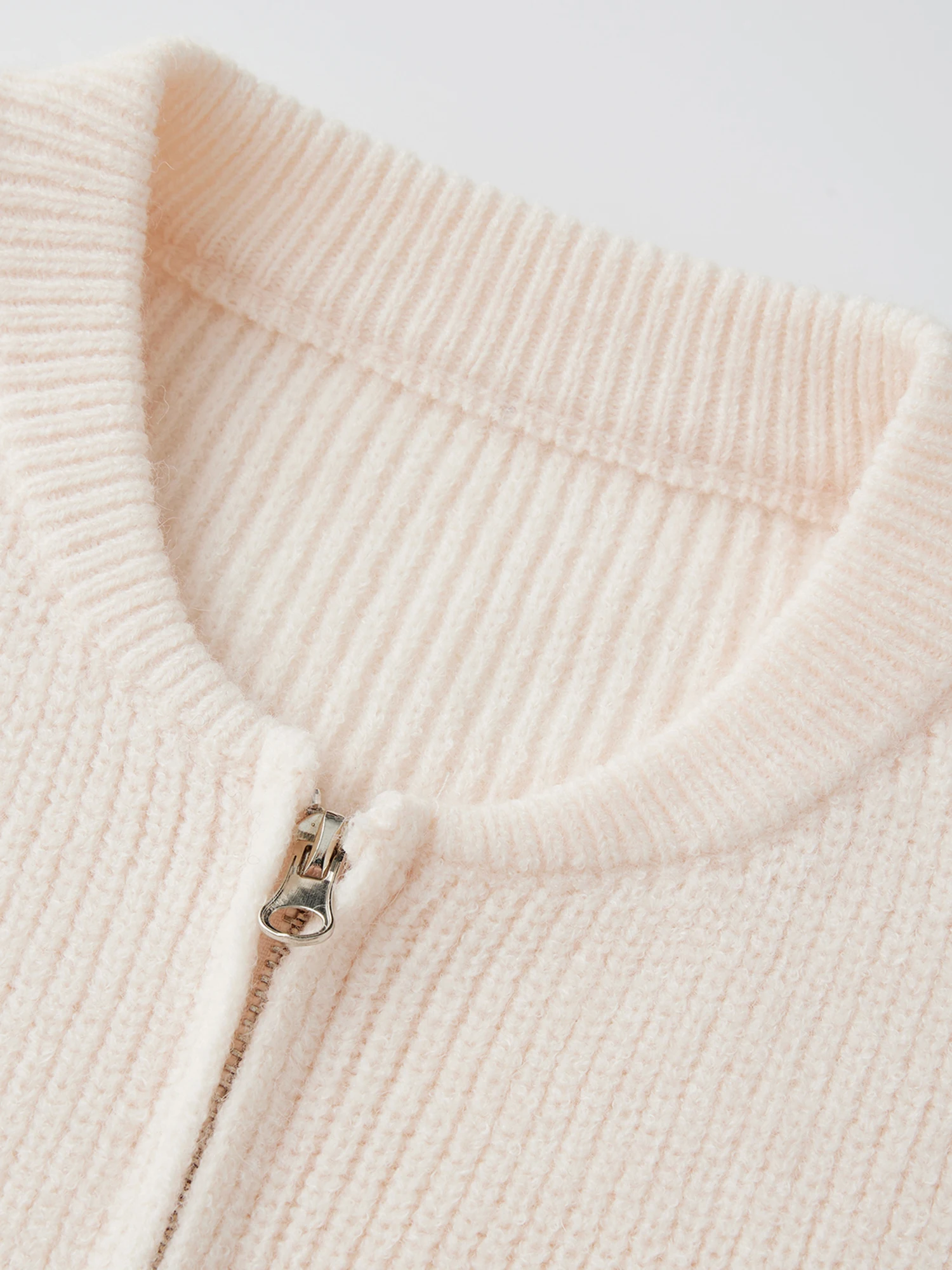 

Женский осенний пуловер с застежкой-молнией и длинными рукавами, круглым вырезом, однотонный вязаный топ на осень