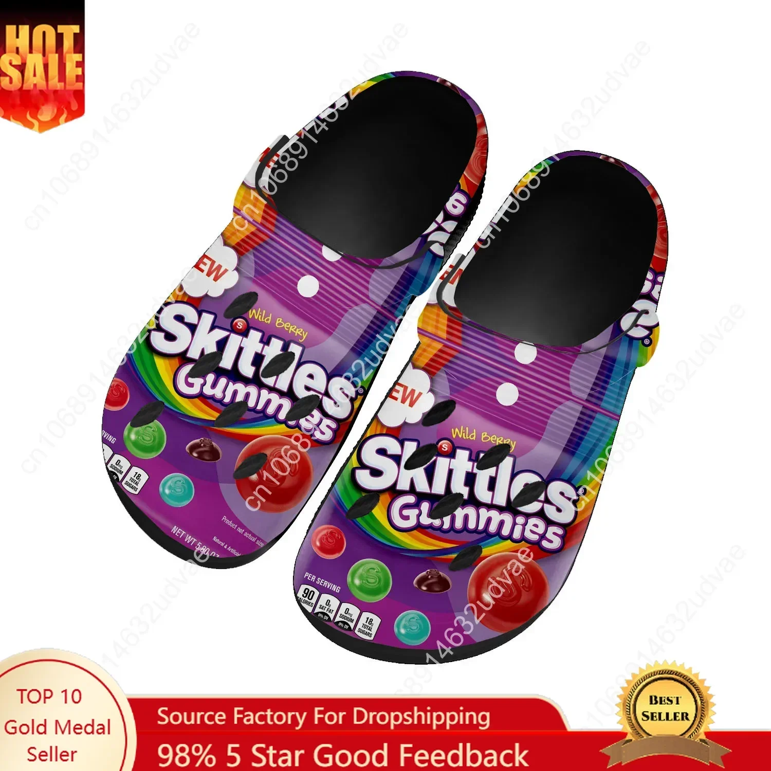 

S-Skittles Water Shoes Mens Womens Comfortable Fashion Home Garden Clogs Customizd Sandals Beach Breathable Hole Slippers