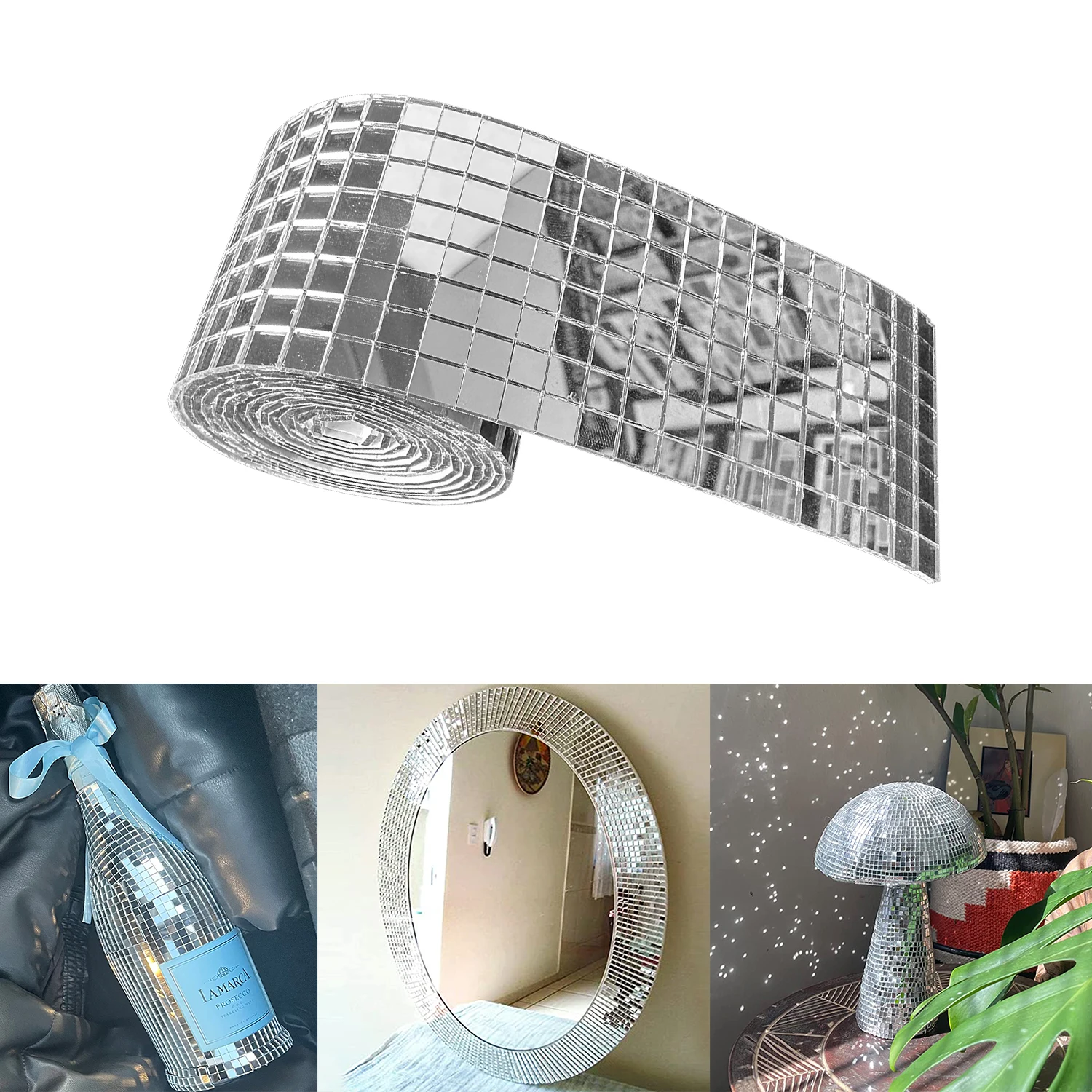 1 rolka mozaika lustro naklejki na płytki 3D lustro dekoracja łatka odklej i przyklej naklejka ścienna na boże narodzenie, dekoracja imprezowa