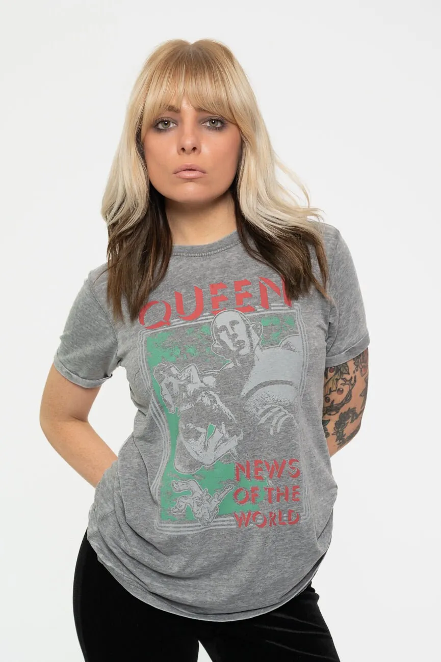 Queen News Of The World Burnout T Shirt