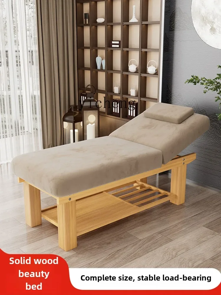 HSN Solid Wood Beauty Pediatric  SPA Bed Texture Embroidery Traditional Medicine Bone Setting Physiotherapy Bed Beauty Salon