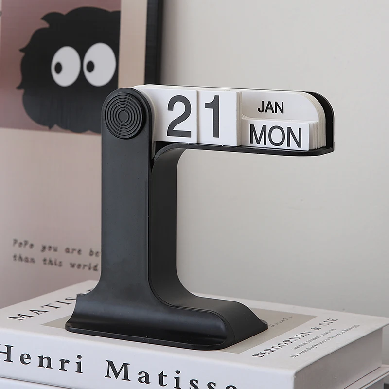Cutelife Ins Resin Black Flip 3d Calendar 2025 Home Interior Decoration Coffee Table Accessories Ornament Gifts For The New Year