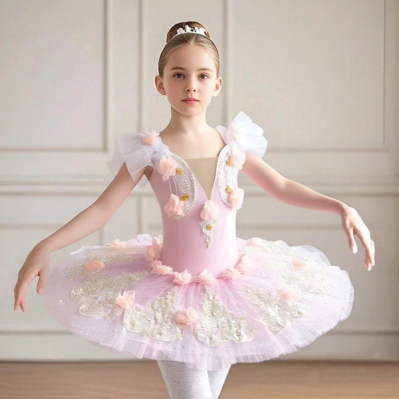 pink-family-matching-outfits-tutu-mother-kids-ballet-leotard-dress-girl-dance-costume-mom-daughter-women-clothes-girls-dresses