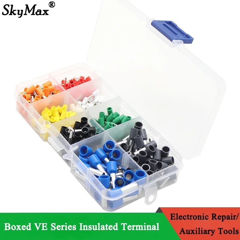 

Boxed VE Series Insulated Terminal Block Cord End Crimping Sleeve Terminal Cable Wire Connector Electrical Pipe Terminals Suit