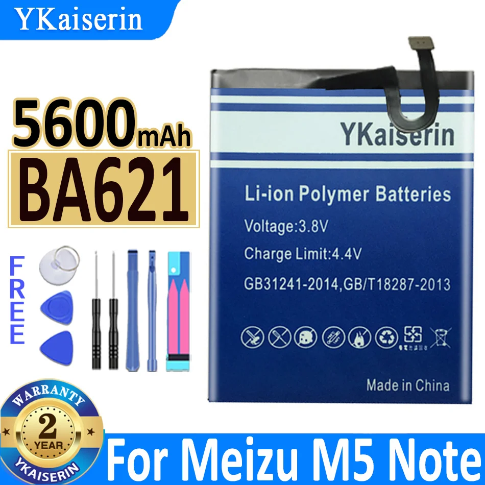 YKaiserin Battery BA621 BA-621 BA 621 5600mAh For Meizu M5 Note M5Note Note 5 Note5  Higjh Capacity Bateria