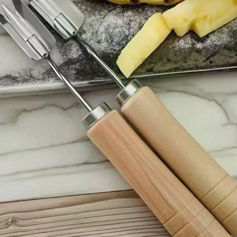 1PCS Non-slip Handle Pineapple Shovel Stainless Steel Pineapple Knife Portable Fruit Peeler V-Shaped Tools Manual Food Processor - zdjęcie 1