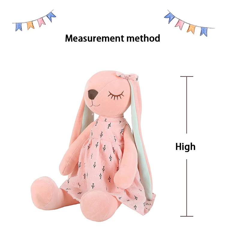 35 cm große Oster-Babyhasenfigur, rosa und blau, An'an Rabbit, beruhigende Geschenkpuppe für Kinder, Plüschtier mit superweichem Fell. – Detail 11