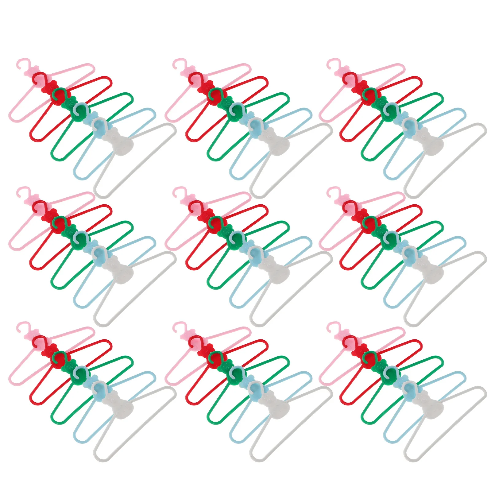 100 Stuks Miniatuur Kleerhangers Plastic Mini Garderobe Accessoires voor Jurk Rokken Jassen Kleding Organizer Houder 3.54x2.04