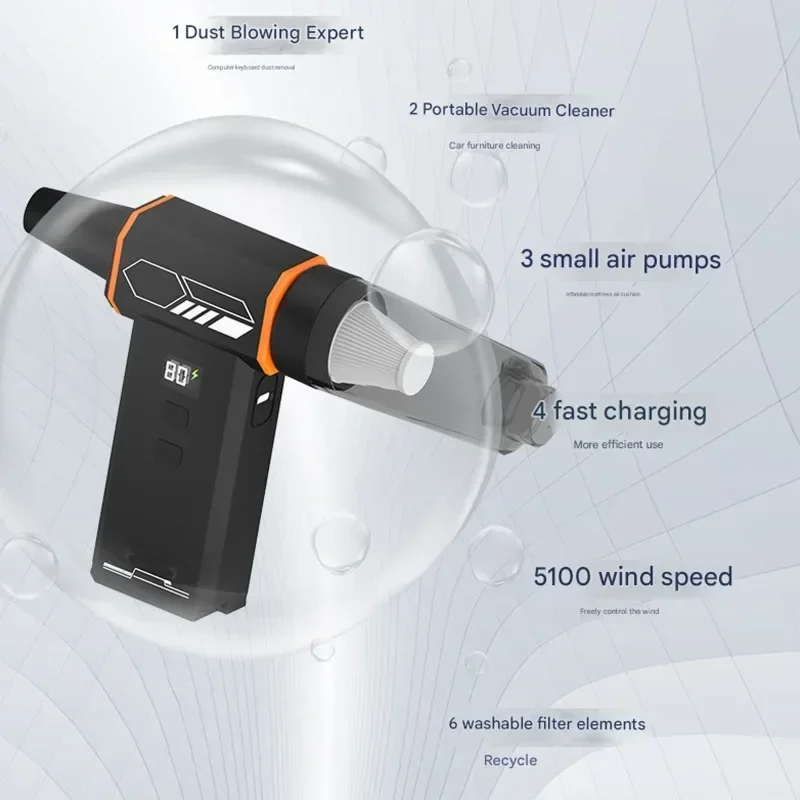 

Violent Fan Car Vacuum Cleaner High-power Industrial Hair Dryer Household Handheld Portable Power Tool Camping Snow Removal New