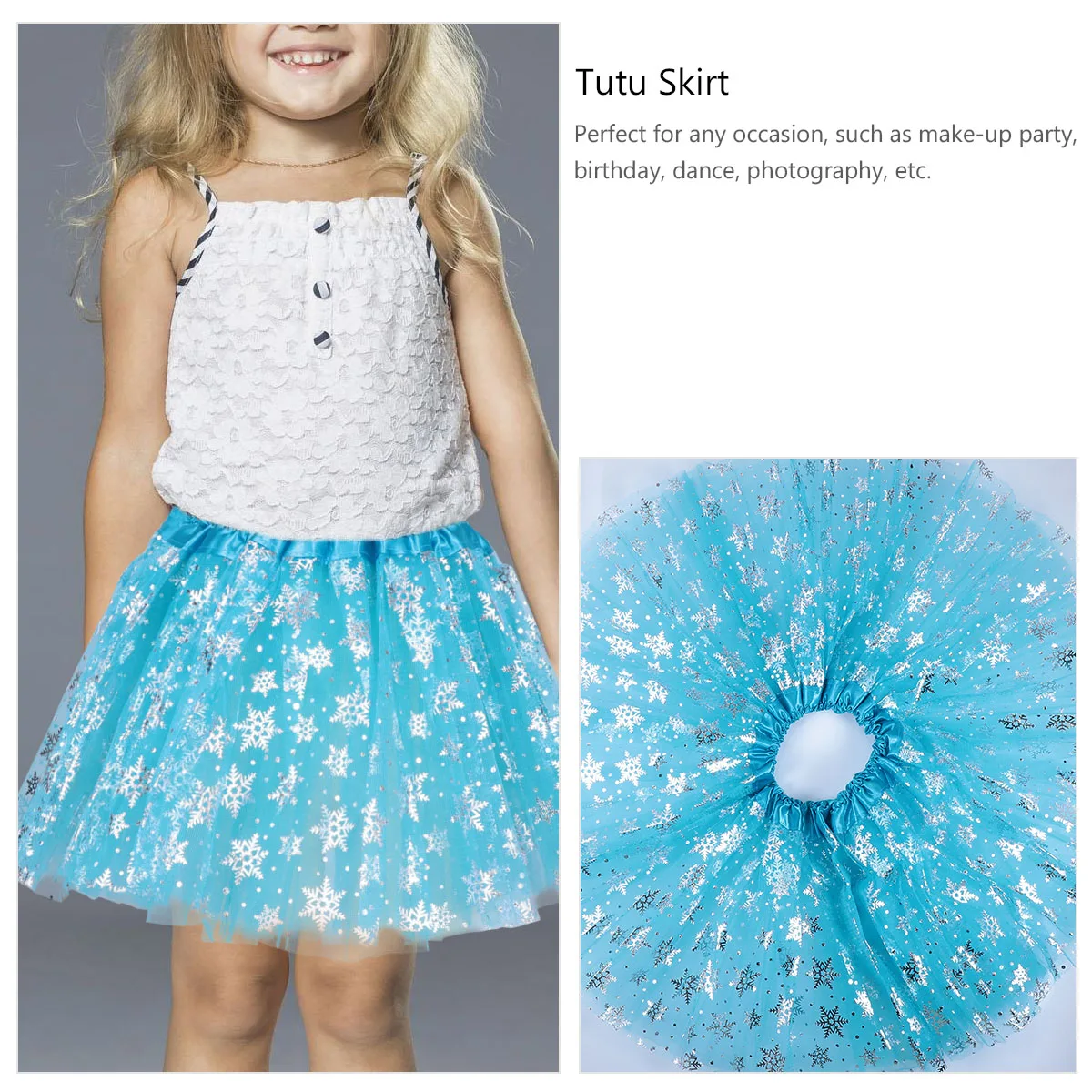 

Girls Tutu Skirts Polyester Kids Party Costume Elastic Band Safe Comfortable Durable Design for Dance Photography Christmas