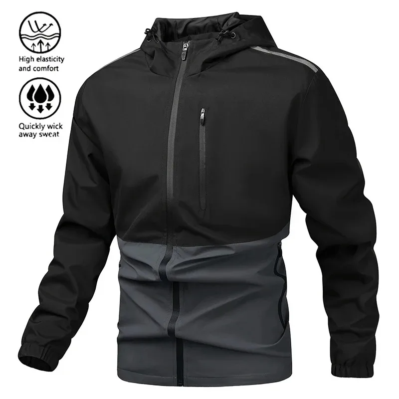 

Man Waterproof Windproof Jacket Coats Men Cargo Hooded Hiking Outdoor Jackets Male Multi Pocket Sport Work Outerwear Windbreaker