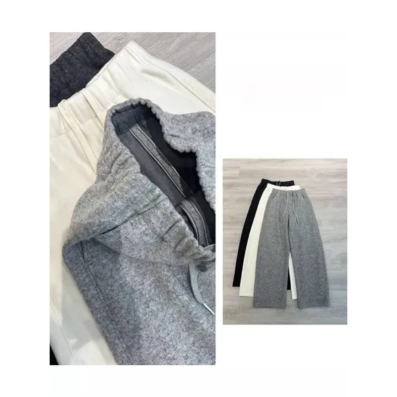 

Light Gray Slim Fit Scimitar Pants for Women Elastic Waist Minimalist Banana Pants Simple Straight Pants