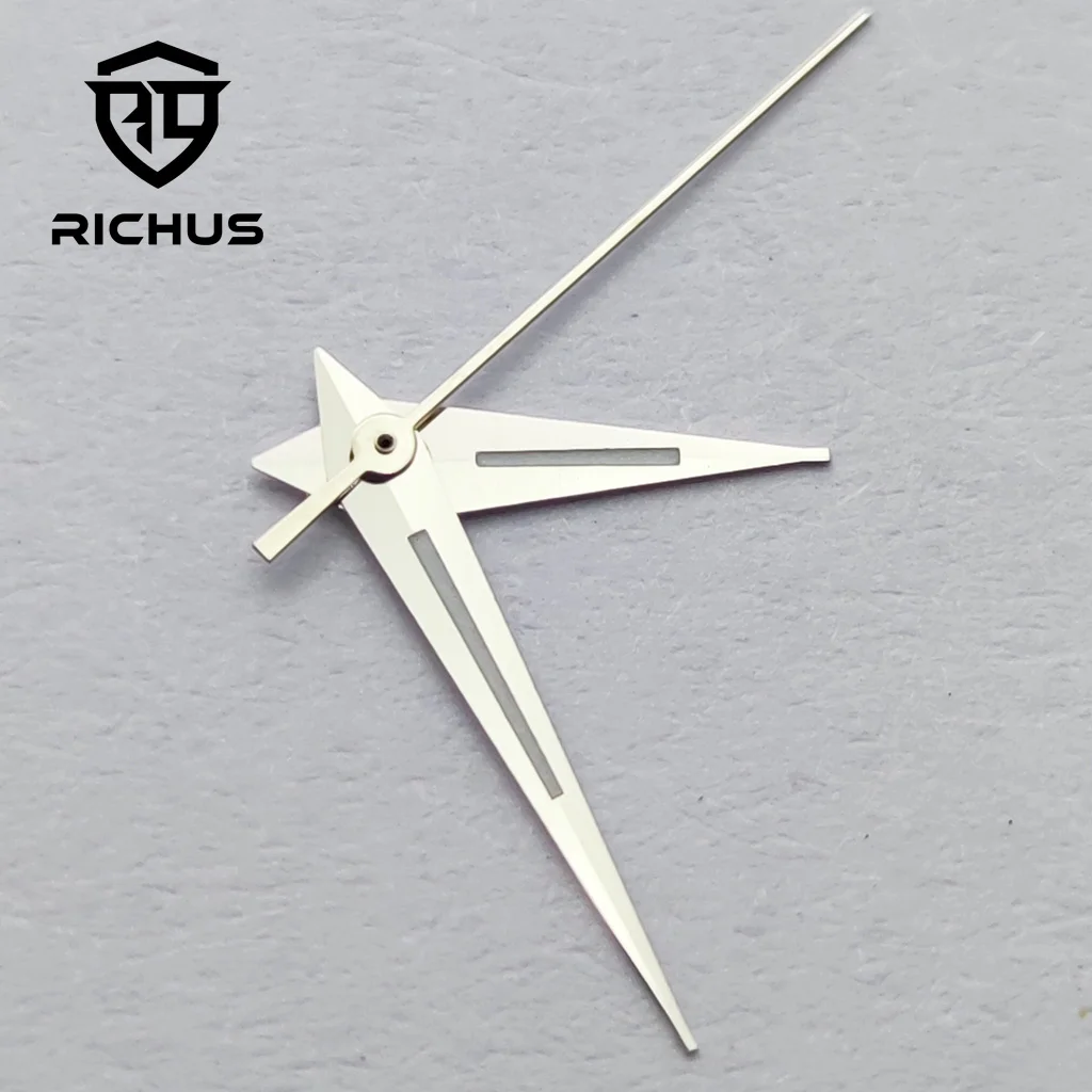 RICHUS NH35 ساعة يد فضية ساعة يد خضراء مضيئة تناسب NH34 NH35 NH36 ETA2824 2836 Miyota8215-DG حركة #3