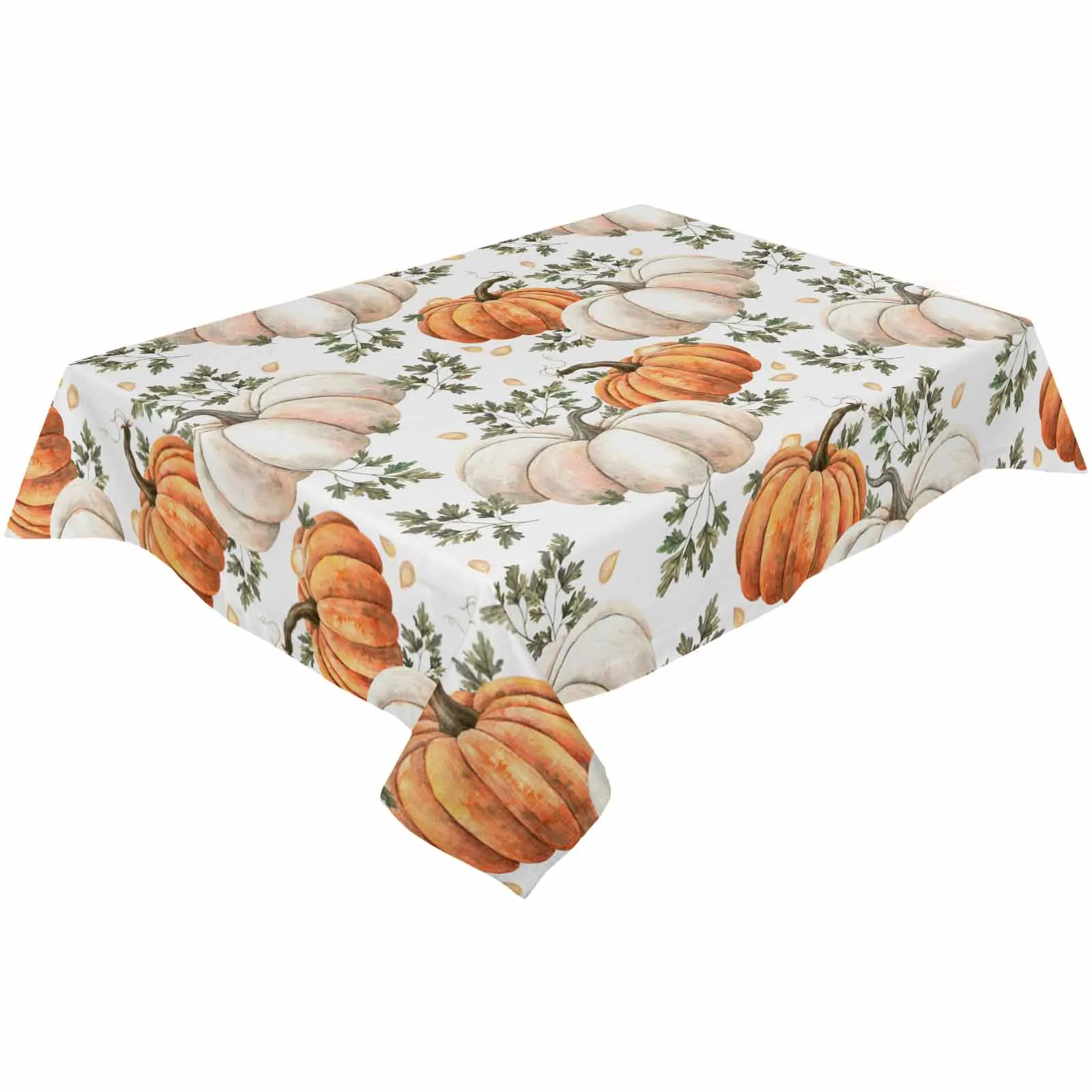 Fall Pumpkin Vines Texture Tablecloth Holiday Dining Table Decor Table Cover Rectangular Wedding Decoration Tablecloth