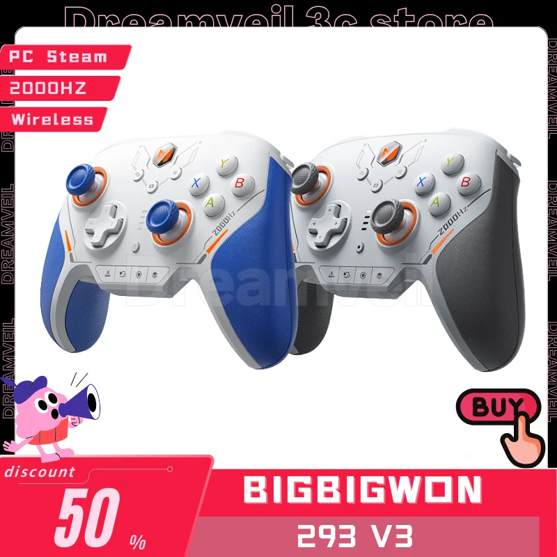 

BIGBIGWON Blitz 2 TMR Star Flash Bluetooth Wireless Gamepads Somatosensory Controllers 2000HZ Customized For NS PC Steam Game