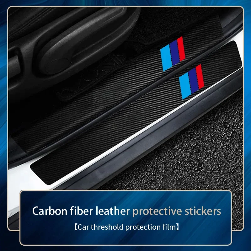 1/4/5/9Pcs Car Door Carbon Fiber Threshold Protector Decal for Bmw Performance M 1 2 3 4 5 6 7 Series X1 X2 X3 X4 X5 X6 X7