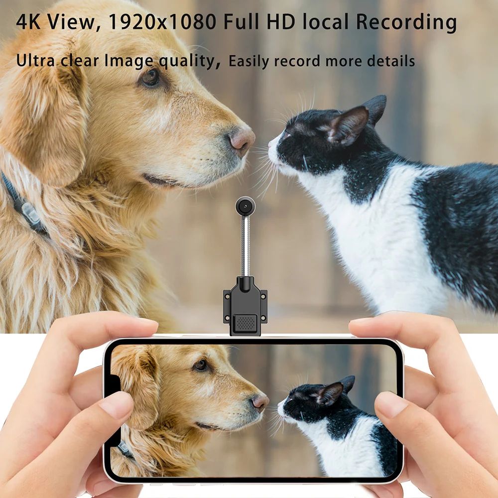 كاميرا مراقبة واي فاي صغيرة مراقبة عن بعد HD 4K 1080P للرؤية الليلية اتجاهين الصوت واي فاي كاميرا مراقبة كاميرا داخلية في الهواء الطلق #2