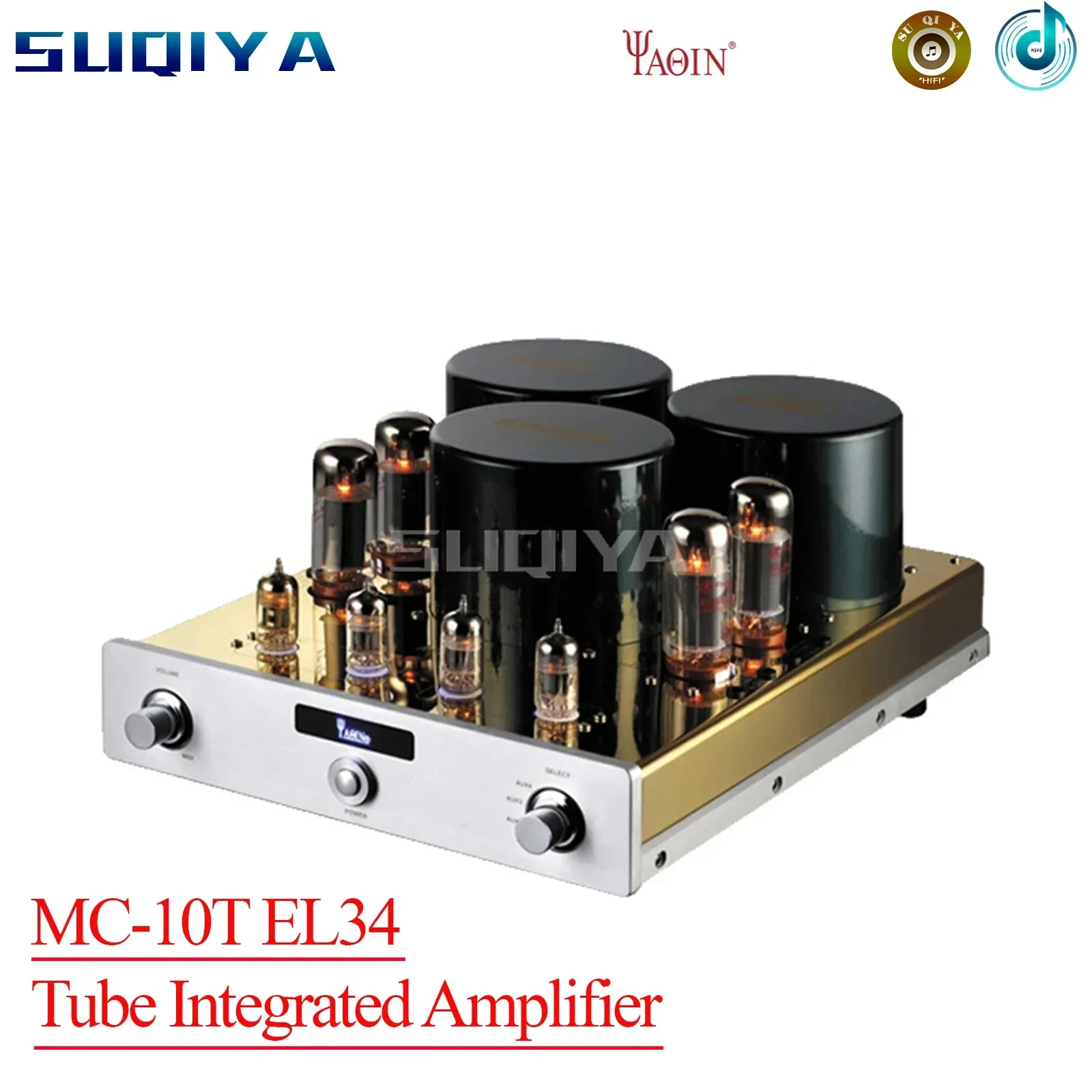 

SUQIYA-YAQIN MC-10T El34 Vacuum Tube Amplifier Hifi Tube Amp Preamplifier with 12AX7 Pre-Amplifier 40W 8Ohms