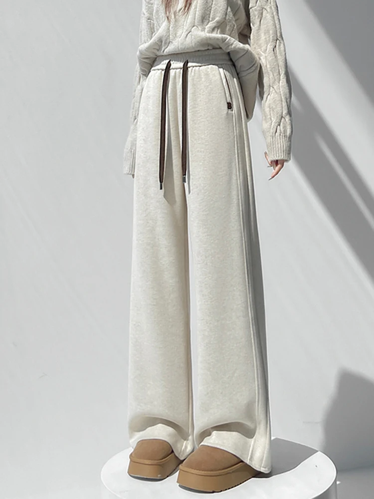 Calças Casuais de Cintura Alta para Mulheres, Novas Calças de Perna Larga Estreita para Outono e Inverno, Calças Longas Drag, Calças Tubo Retas