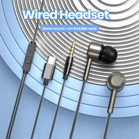 3.5MM/Type C Wired in-ear Headphones HiFi Wired Headset In Ear Wired Earphones Line Control Earbuds for iphone 15 16 Samsung
