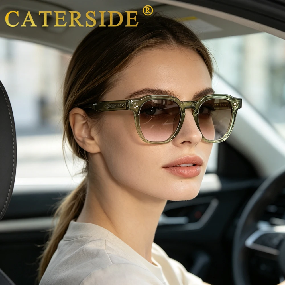 CATERSIDE Retro Punk Men Sunglasses Small Frame Square Personalized Design Sun Glasses Women Travel Party Business Festival Gift