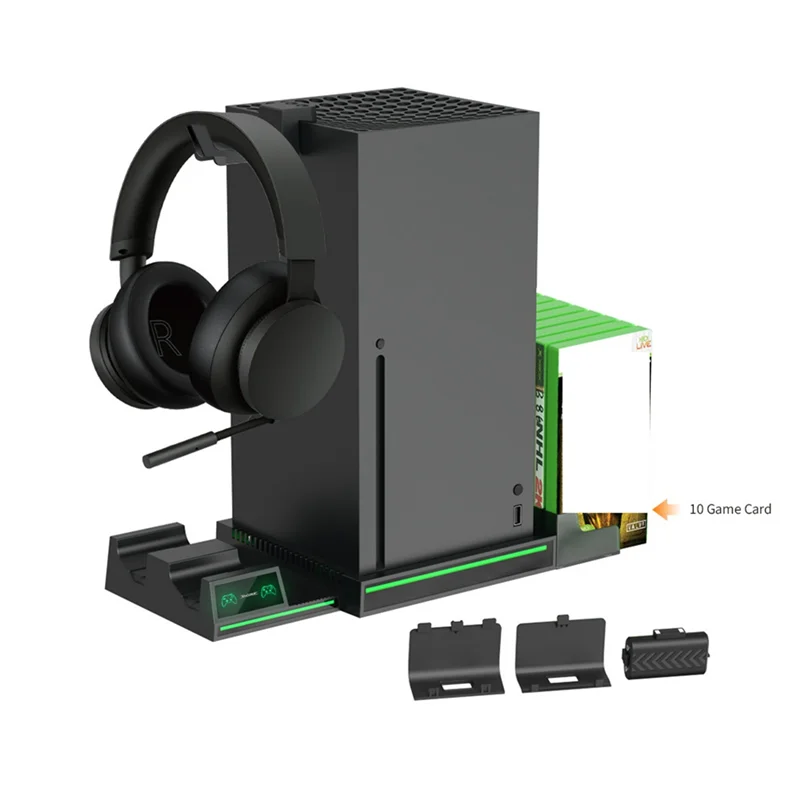 

For FOMIS ELECTRONICS Game Host Cooling Base For Series X Vertical Stand Gamepad Charging Dock For XSX Replacement