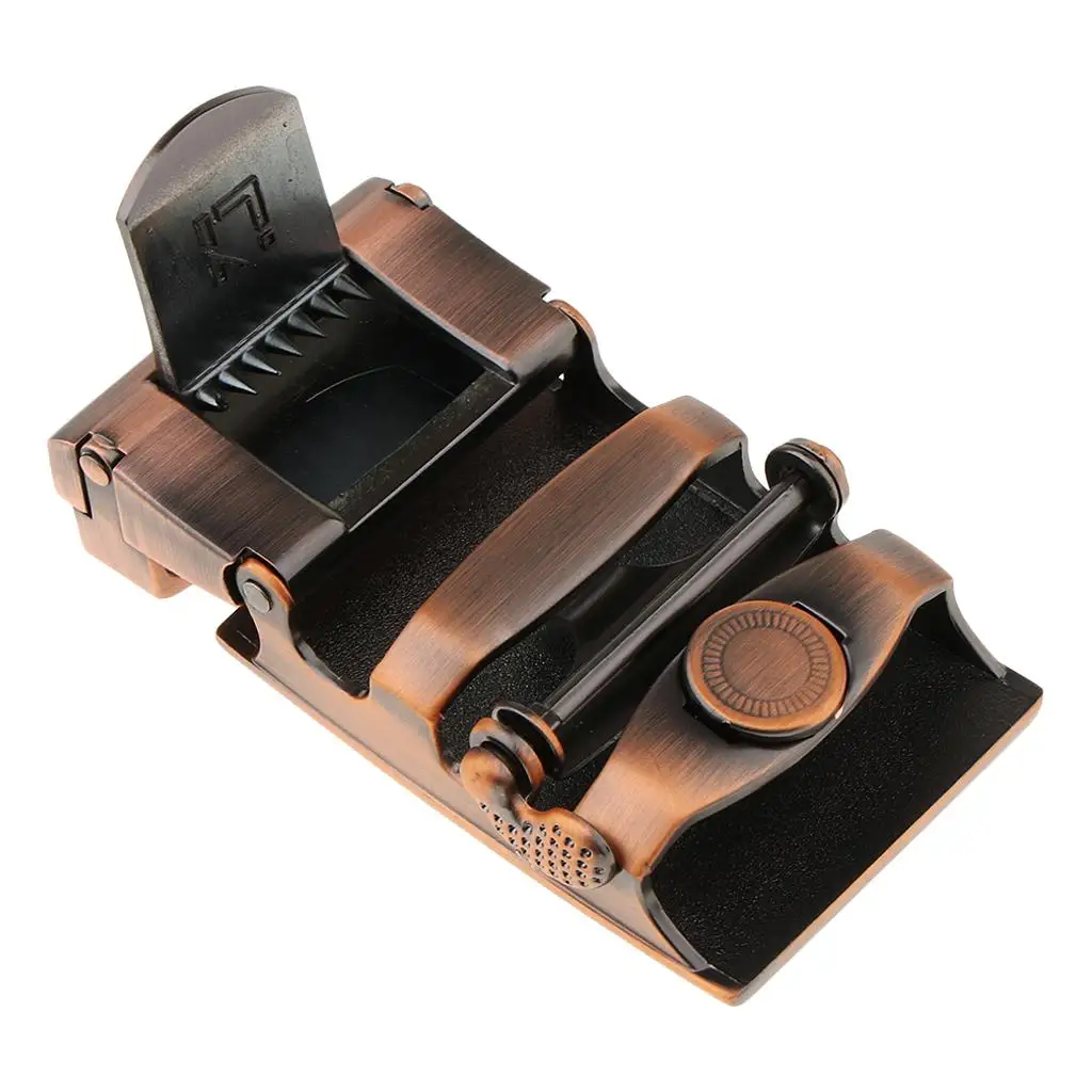 Vintage Mens Ratchet Belt Buckle Automatic Slide Buckle for Belt Strap 34-36mm