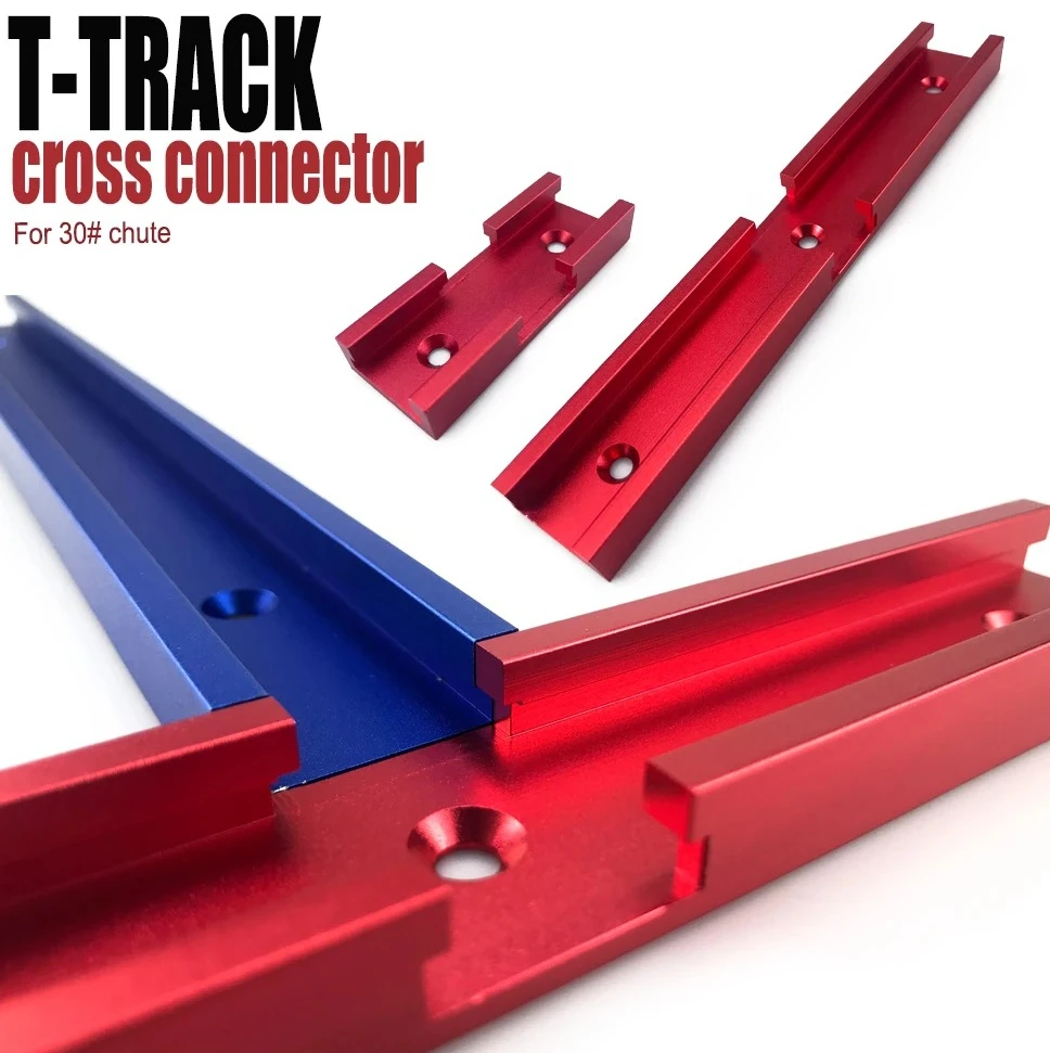 30 Type T-Track Cross Connector, Aluminum Alloy 80/200mm Intersection for Woodworking Table Jig & Fixture