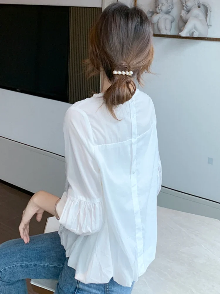 Cheap wholesale 2021 spring summer autumn new fashion casual chiffon women shirt woman female OL long sleeve blouse Vy1309