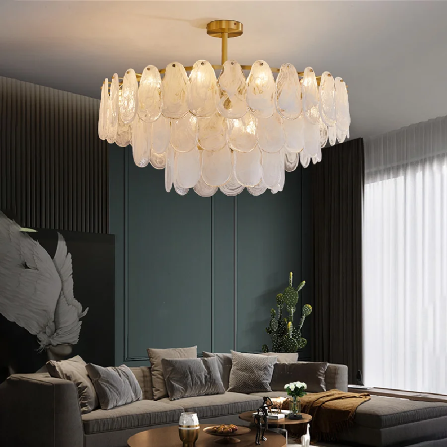 

Modern Bedroom Living Dining Room Led Chandelier Lustre Indoor Lighting Luxury Glass Decor Pendant Lamp Hanging Light Fixture