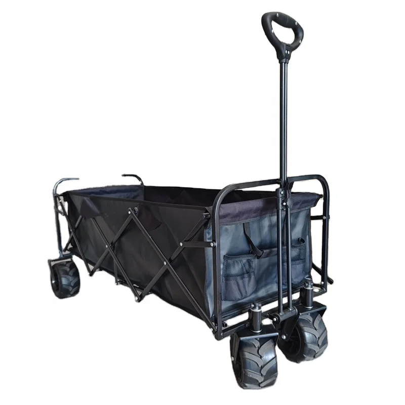 

Large Capacity Folding Wagon Extended Collapsible Folding Wagon Terrain Outdoor Beach Utility Wagon Cart