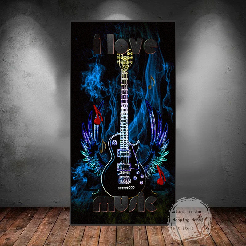 Picture Of Musical Instrument - Pósteres artísticos de guitarra con I