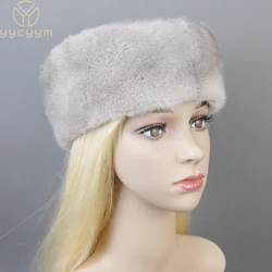 2026 Women Winter Elegant European and American Fashion Women Fashion Real Mink Fur Cap 100% Real Natural Whole Fur Mink Fur Hat