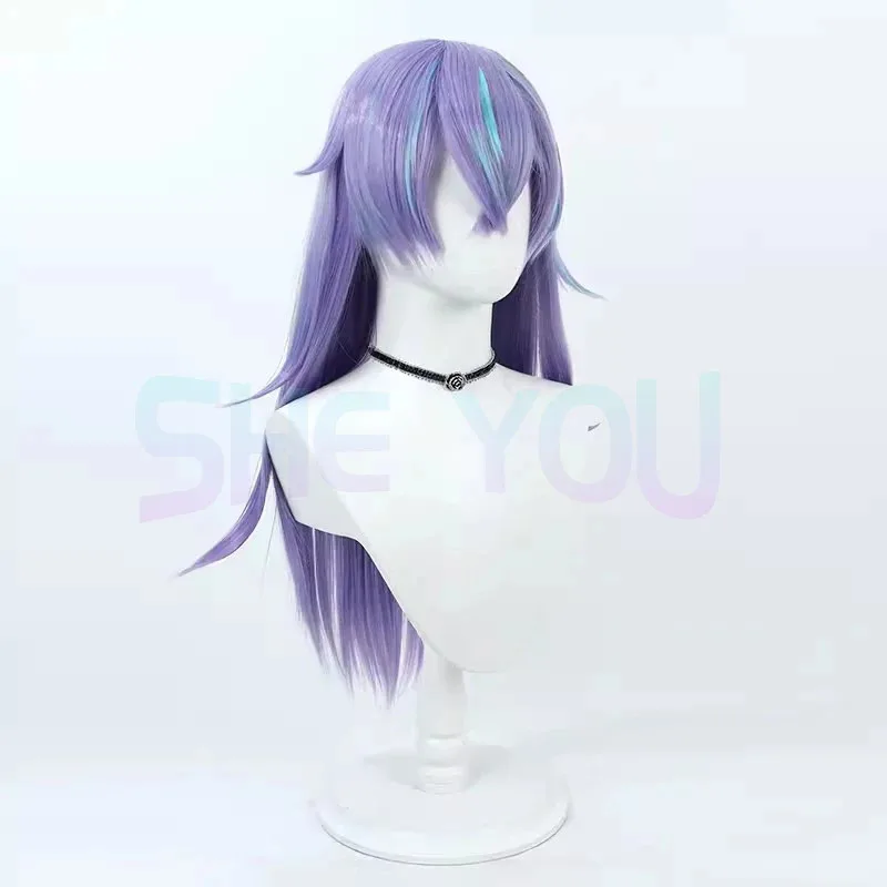 

2025 11 Hoshirube Sho Cosplay Purple Blue Mixed 70cm Long Heat Resistant Synthetic Hair Halloween Party Role Play + Free Wig