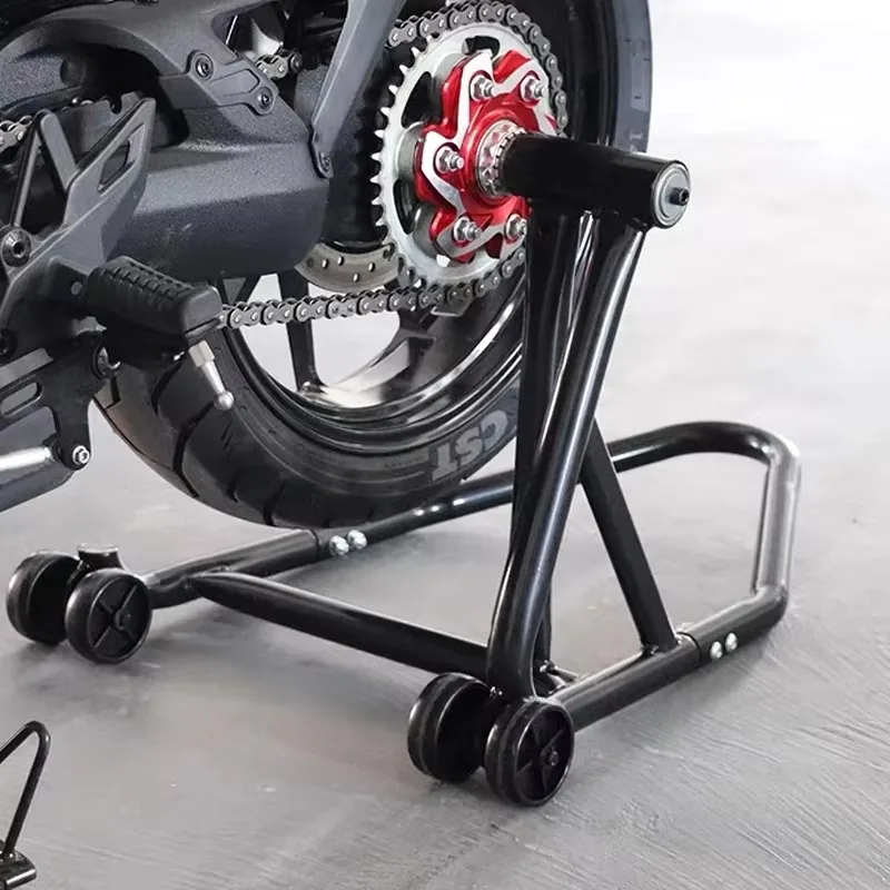 تركيب بسيط، حامل عجلة فولاذي أسود، أداة إصلاح الدراجة النارية لأنظمة الجسم، إطار دعم بسيط