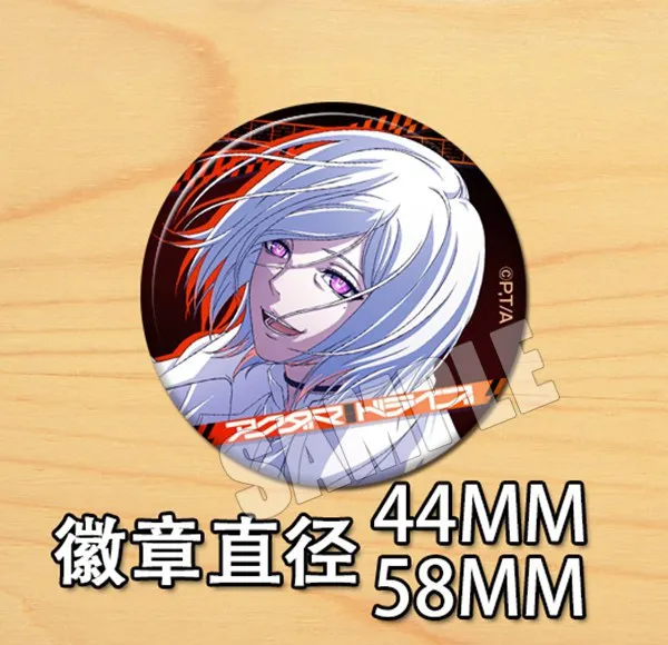 Akudama Drive 58MM ROUND ICONS IRON BUTTON BADGE
