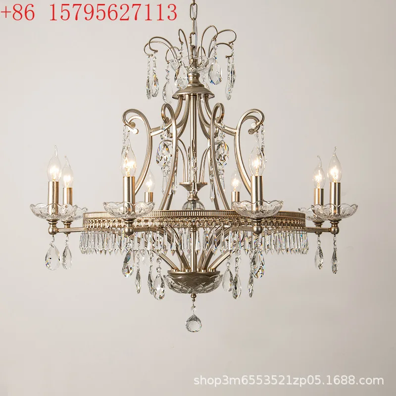

American Living Room Dining Room Bedroom Candle Crystal Villa High Staircase Lighting