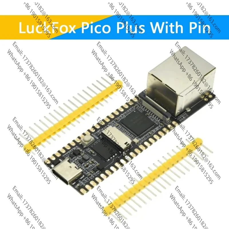 لوحة تطوير LuckFox Pico Plus RV1103 Linux Micro، تدمج معالجات ARM Cortex-A7/RISC-V MCU/NPU/ISP ومنفذ إيثرنت