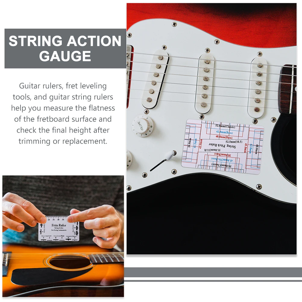

Guitar Neck Ruler String Action Gauge Stainless Steel Luthier Tools Fretboard Straight Edge Measuring Accessories Electric
