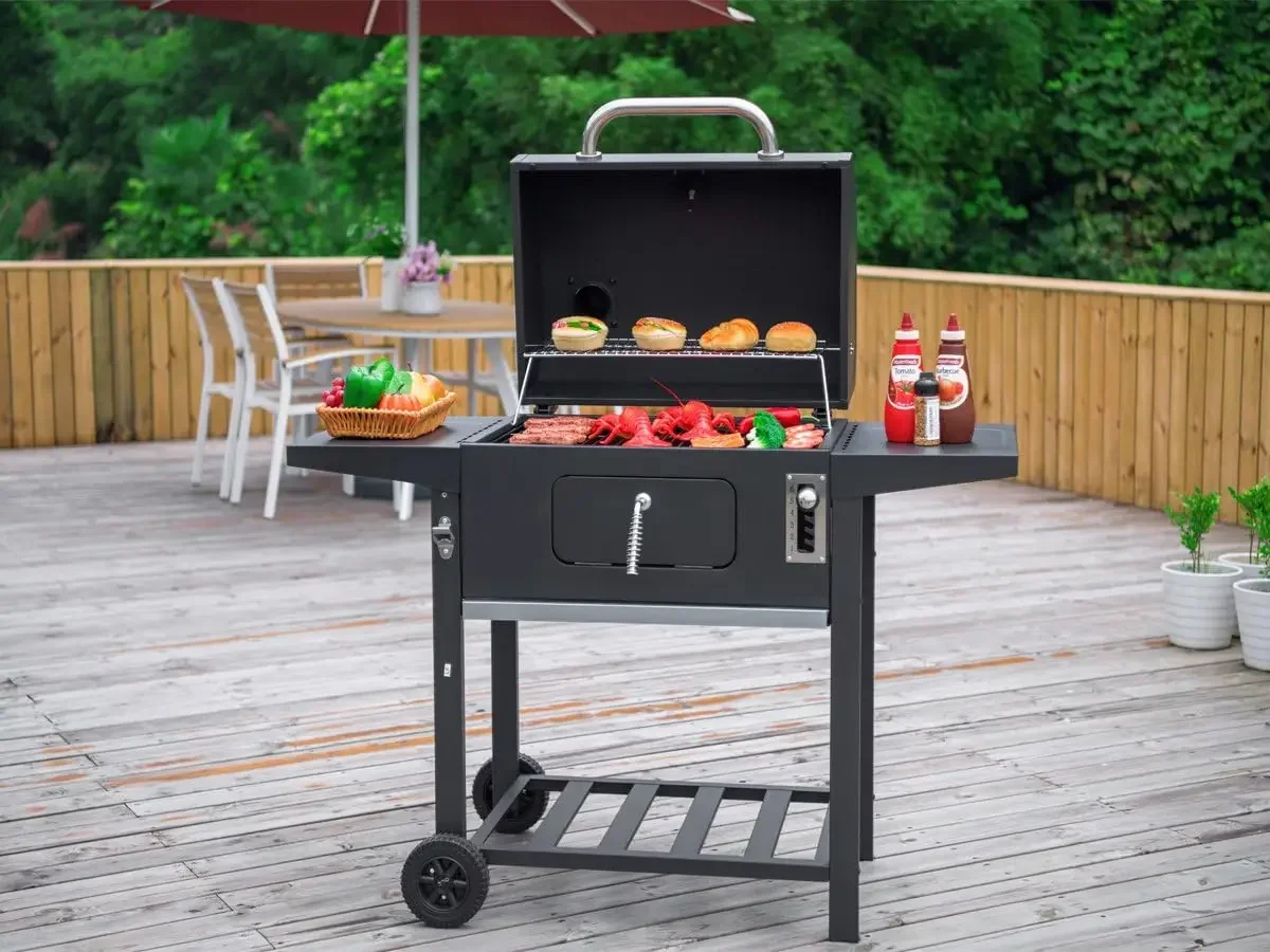 Inch Charcoal Grill BBQ Outdoor Picnic, Patio Backyard Cooking, with Cover, Black