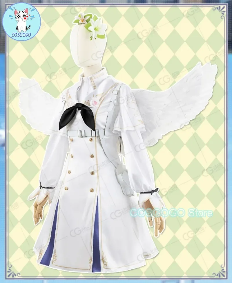 Game Blue Archive Kirifuji Nagisa Cosplay Kostuum Halloween Outfits Vrouwen Lolita Witte Jurk