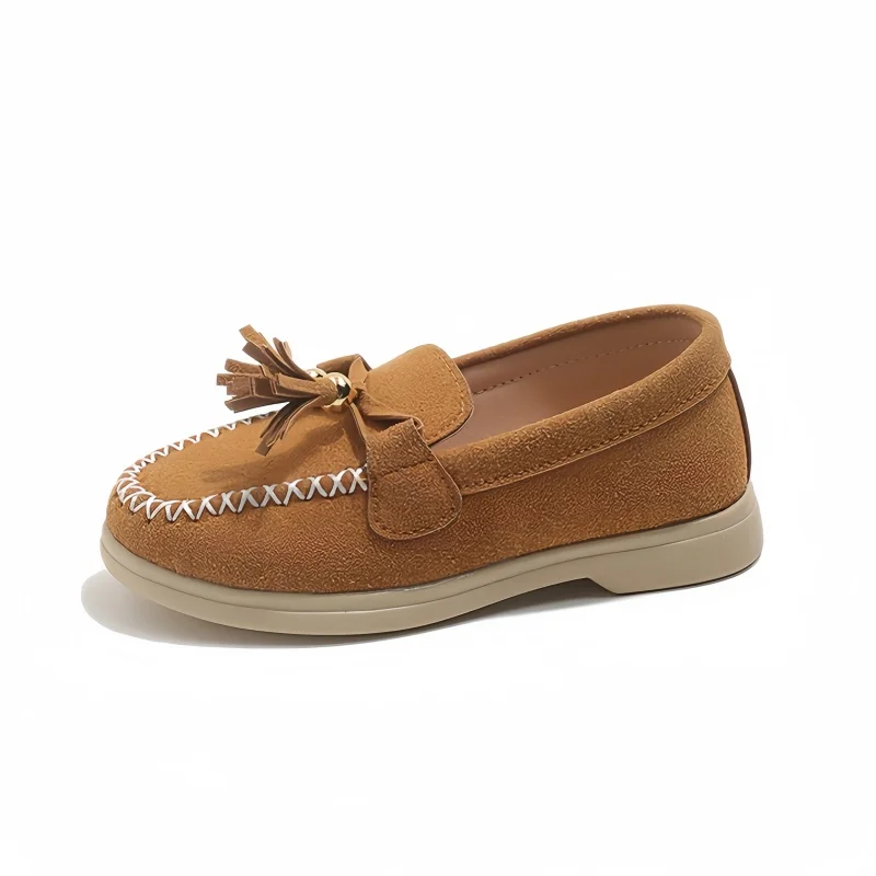 

2026 Girls Tassel Flats Boys New Fashion Mary Jane Slip-on Loafers Student Casual Shoes Ballet Flats