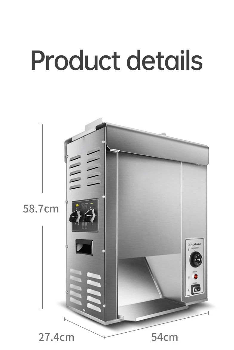 High-efficiency, high-performance commercial vertical electric contact toaster