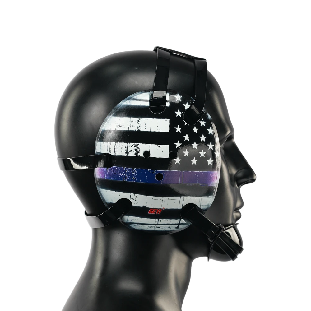 

Wrestling Headgear Thin Blue Line American Flag Digital Printing Art(Adult&Youth)