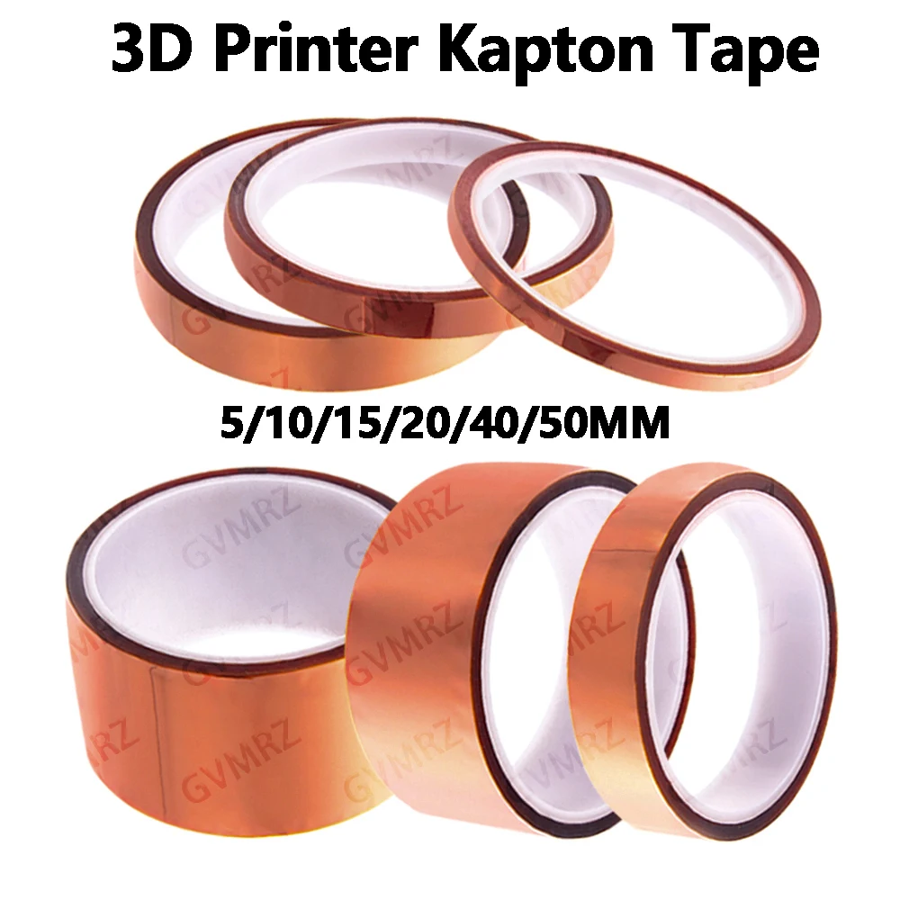 3D Printer Kapton Tape Assortment Kit 5/10/15/20/40/50MM High-Temperature Resistant Polyimide Tape for Integrated circuit