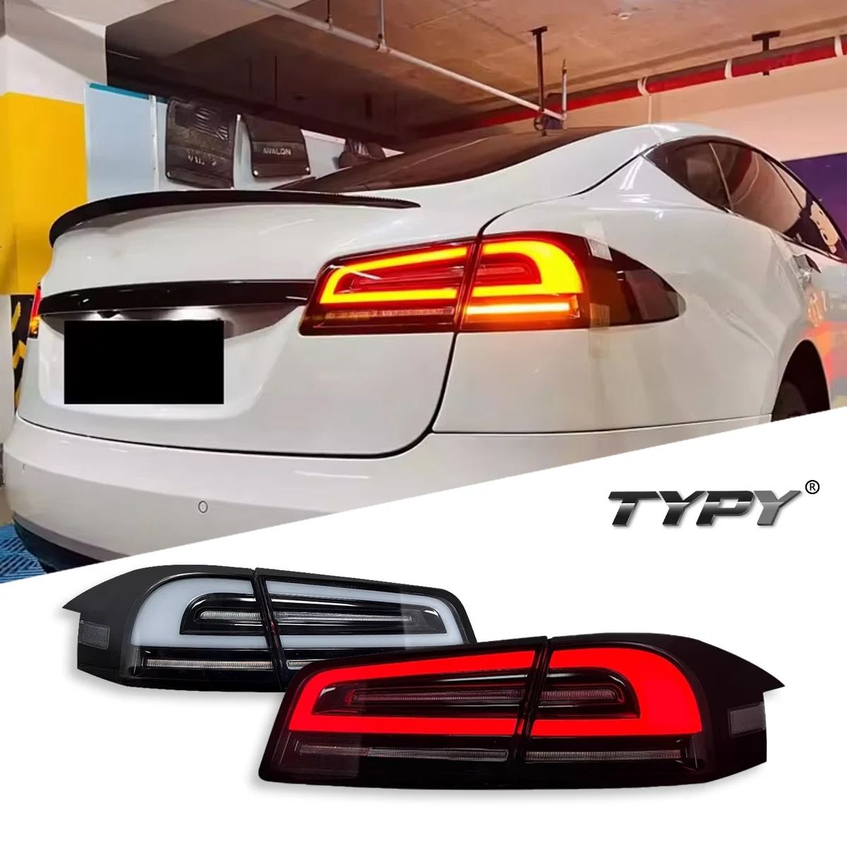 

TYPY New LED Tail Lamp Upgrade Modified For Tesla ModelS 2023 Taillight Dynamic Signal Tail Lamp Auto Accessories