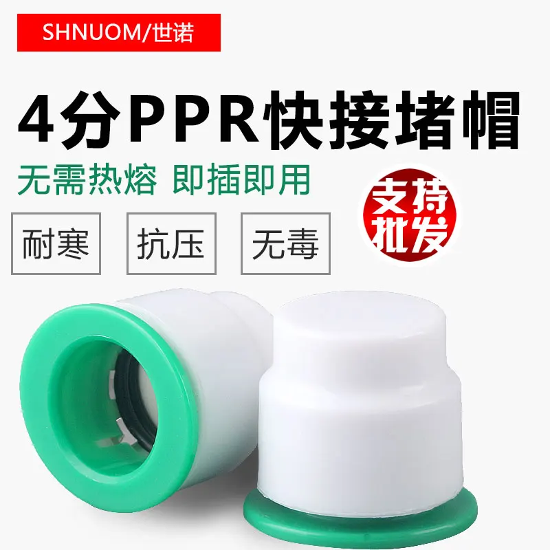 PPR non-hot-melt 20MM plug quick-connect in-line cold and hot water pipe joint pressure test plug fitting DN15 plug