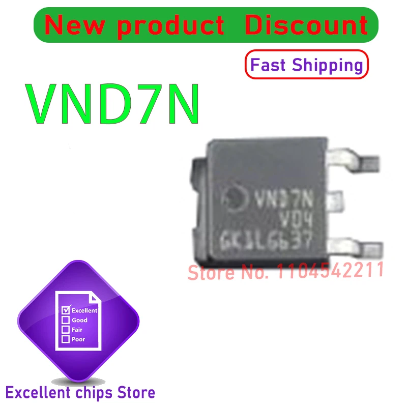 New Original VND7NV04 VND7N V04 TO252  In Stock  10pcs/lot